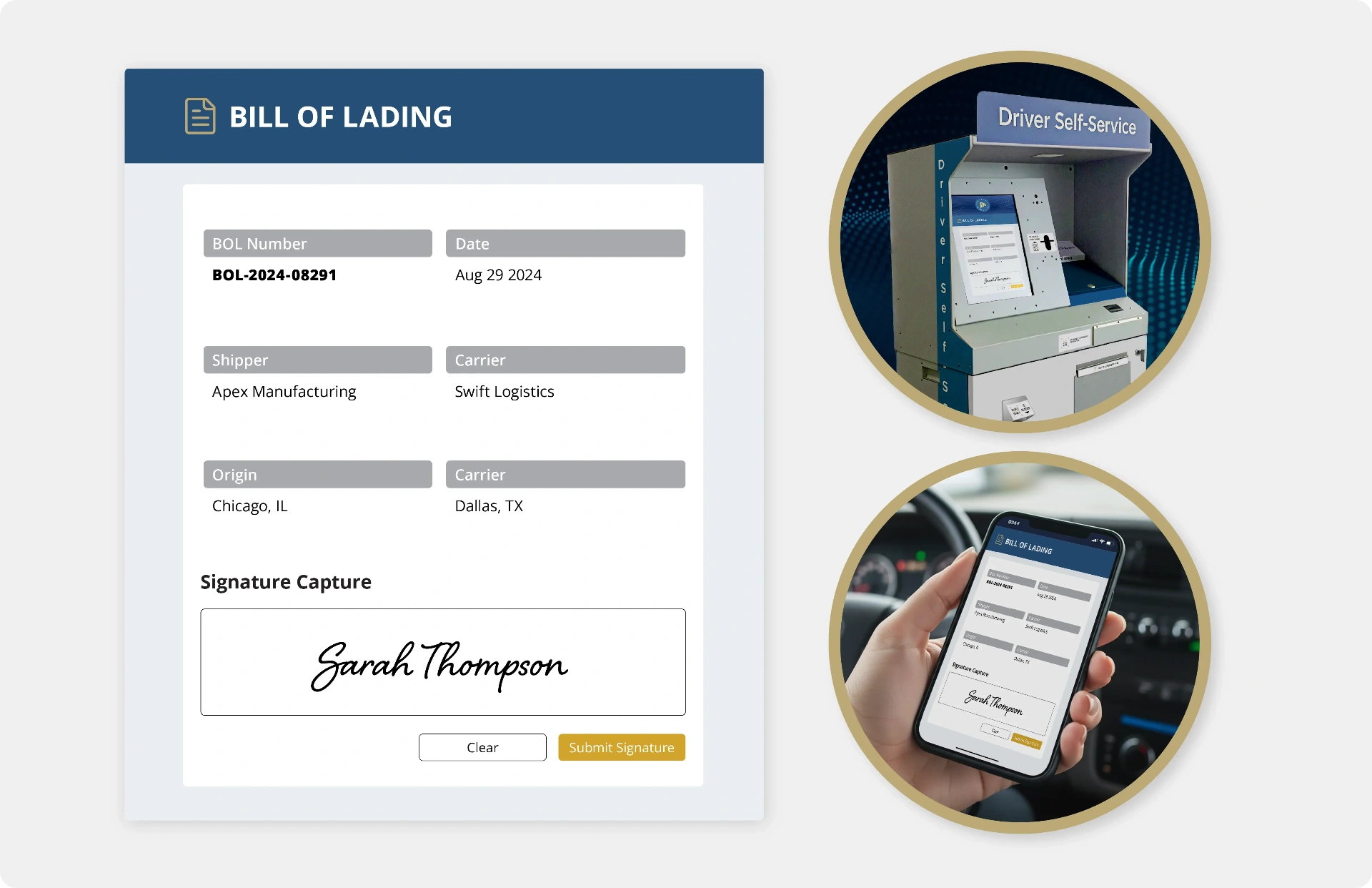 Faster Turn Times — eBOL interface